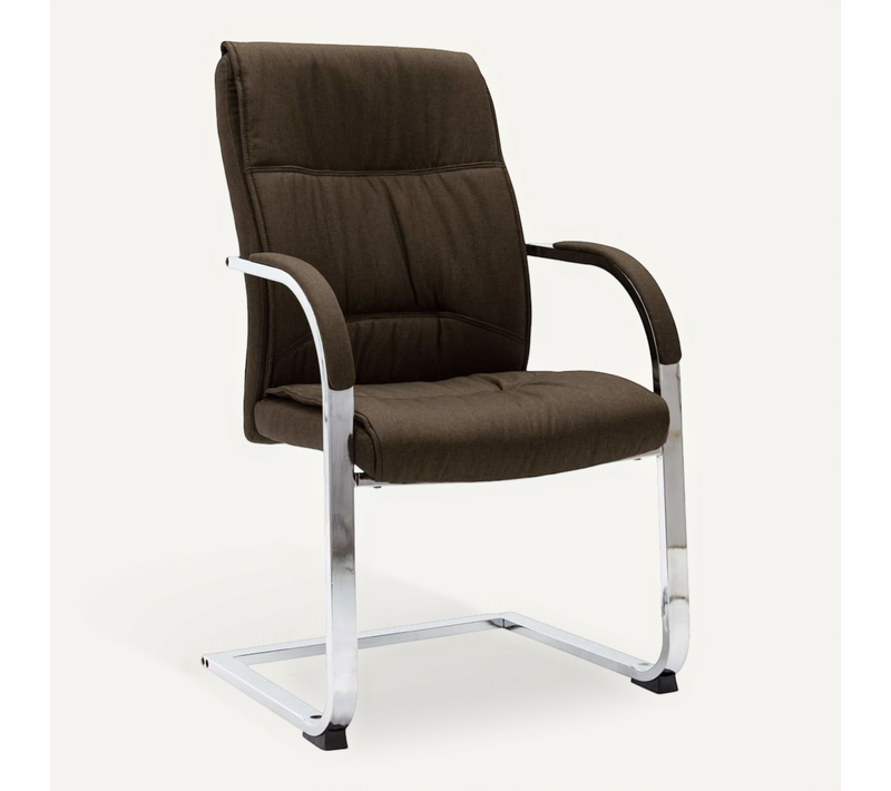 Chaise De Bureau Cantilever Marron Tissu