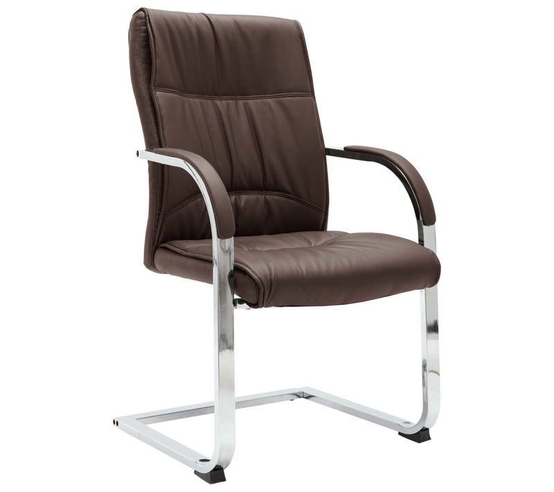 Chaise De Bureau Cantilever Marron Simili