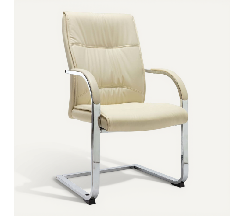 Chaise De Bureau Cantilever Crème Simili