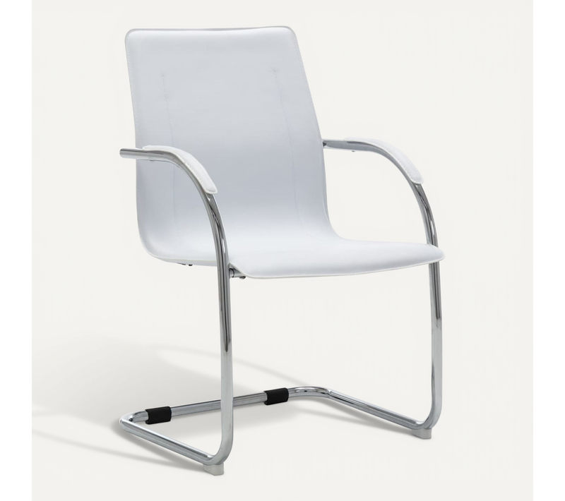 Chaise De Bureau Cantilever Blanc Simili