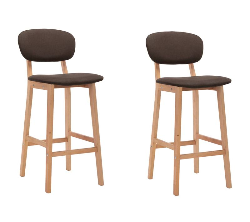 Tabourets De Bar Lot De 2 Marron Tissu