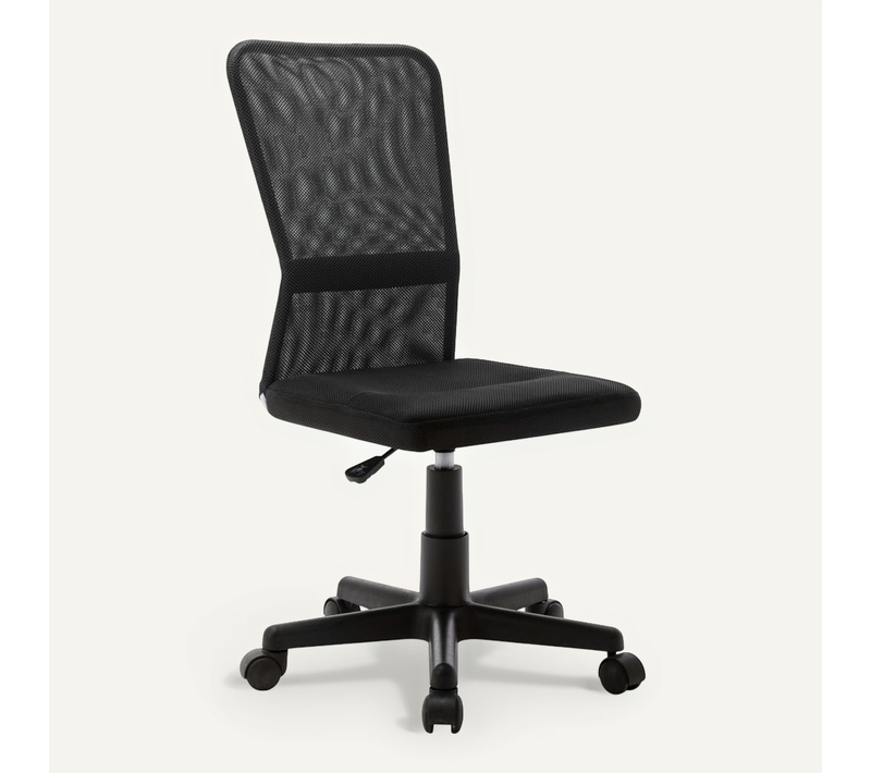 Chaise De Bureau Avec Dossier En Maille Respirant et Support Lombaire Ajustable Noire