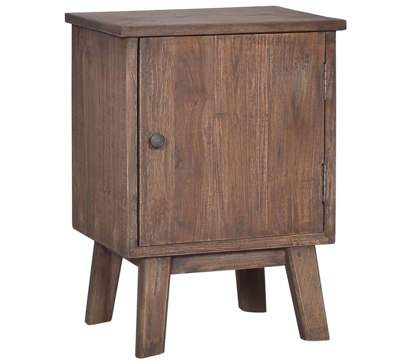 Table De Chevet 40x30x53 Cm Bois De Teck Solide