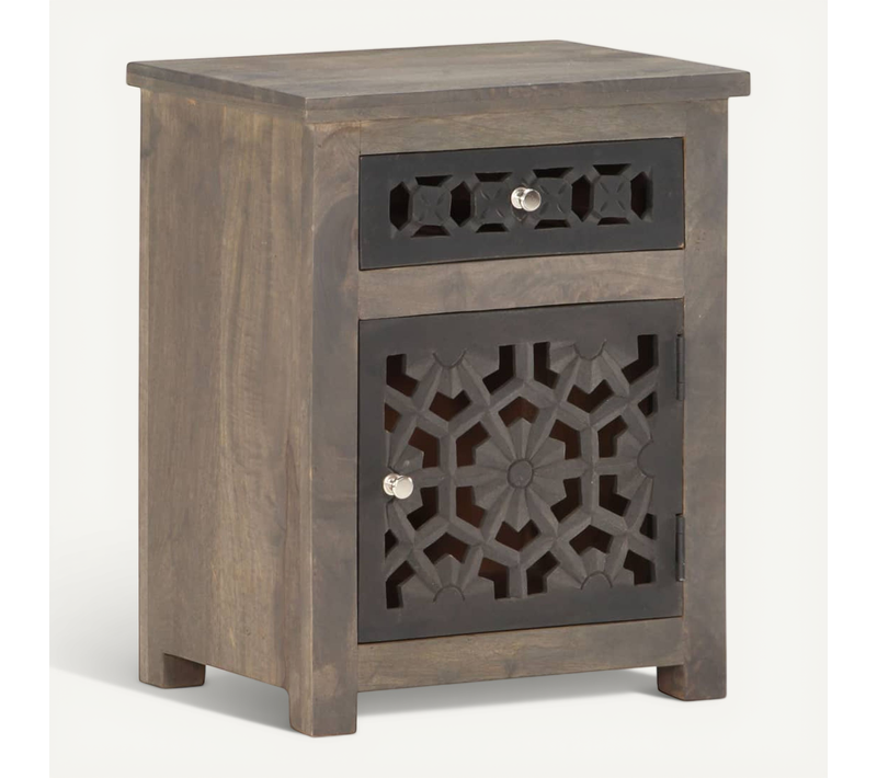 Table De Chevet 40x30x50 Cm Bois De Manguier Massif
