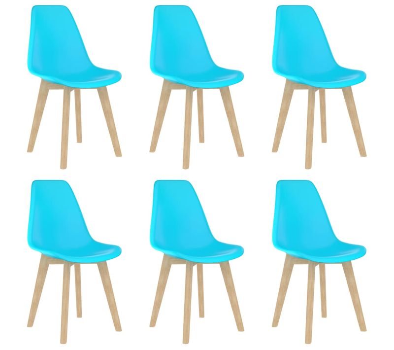 Chaises À Manger Lot De 6 Bleu Plastique