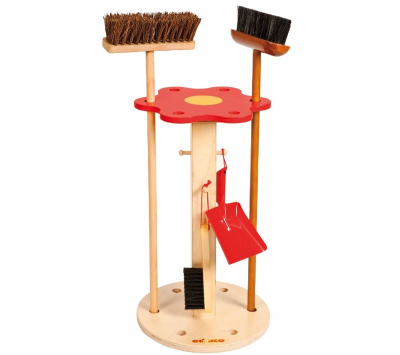 Support En Bois Pour Balais - Jeu Montessori