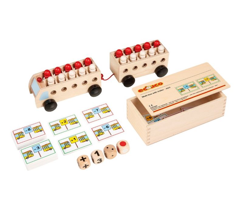 Bus Mathématique Avec Remorque - Mini - Jeu Montessori