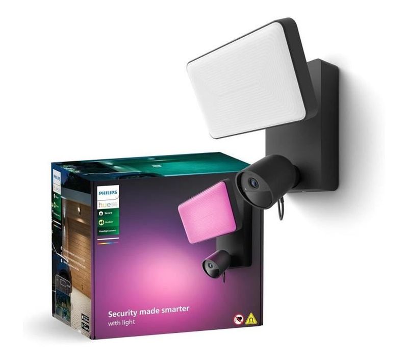 Projecteur De Sécurité Extérieur Avec Caméra 1080p Intégrée, 2250 Lm, Vision Nocturne