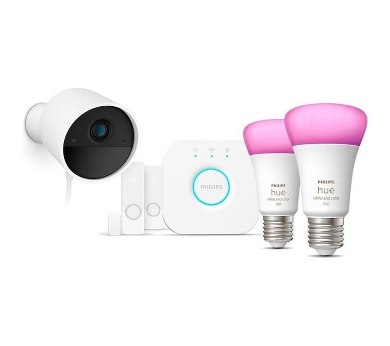 Kit De Démarrage Sécurité Connecté Avec Caméra, Capteurs Et Ampoules