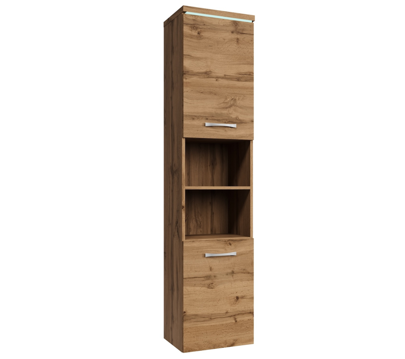 Armoire De Rangement Paso Hauteur 160 Cm Chene   Meuble De Rangement Haut Placard Armoire Colonne