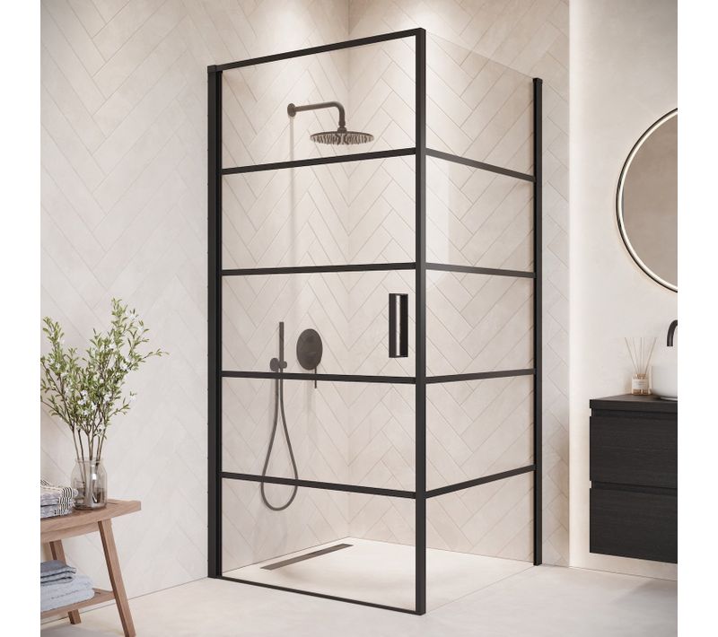 Cabine De Douche Alava 90x90cm Badplaats Noir Verre De Sécurité