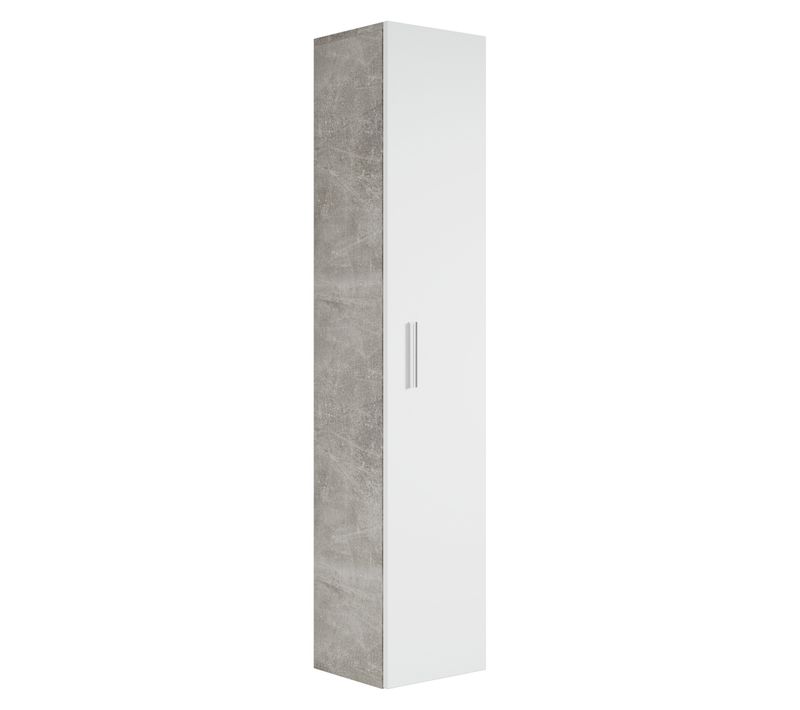 Colonne De Rangement Pluto 150 Cm - Béton Gris Et Blanc