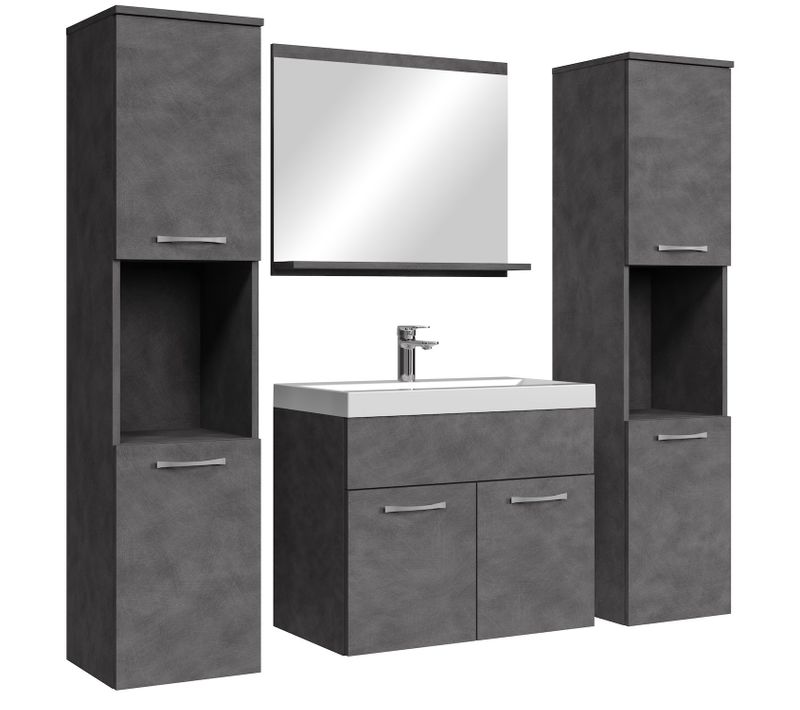 Meuble De Salle De Bain Montreal XL 60 Cm Lavabo Matera   Armoire De Rangement Meuble Lavabo Evier