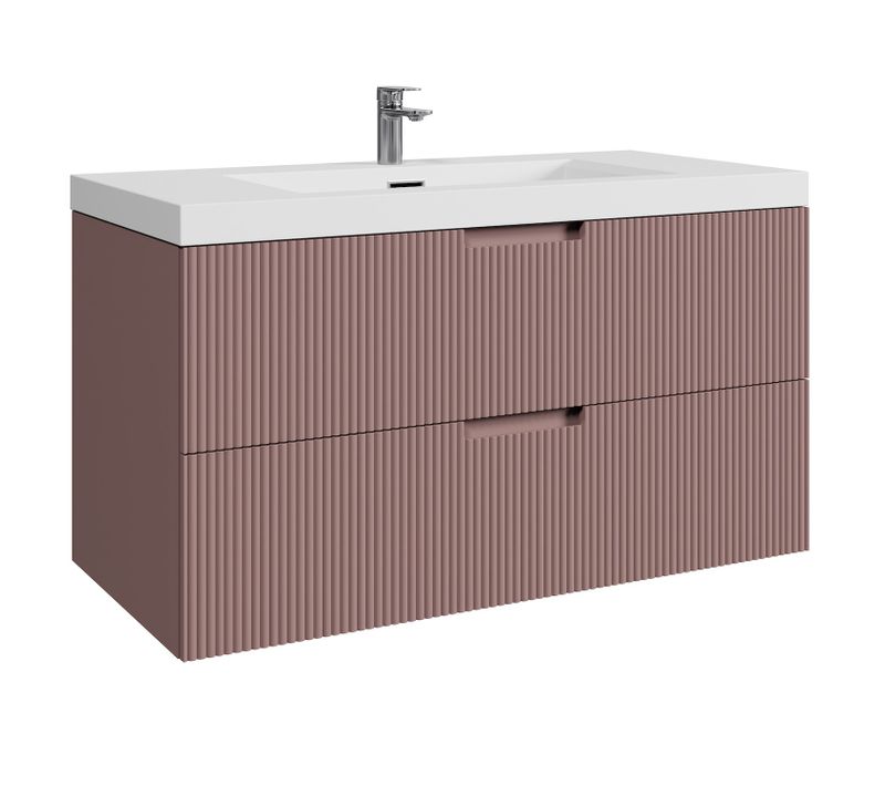Meuble De Salle De Bain Thermis 100 Cm Lavabo  Rose – Meuble Lavabo