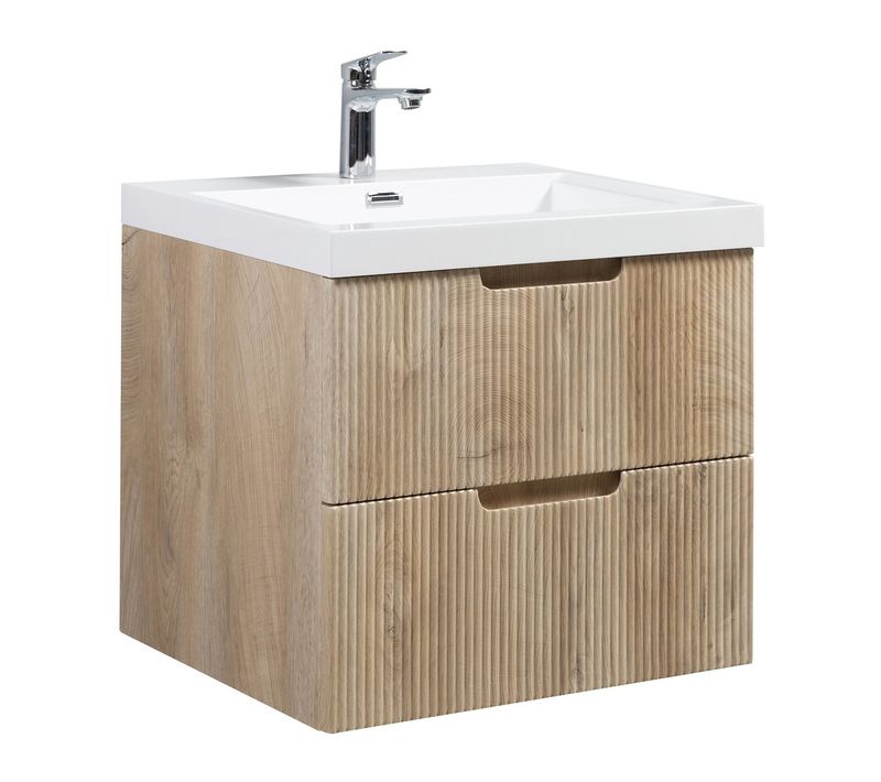 Meuble De Salle De Bain Thermis 60 Cm Lavabo Chene Clair