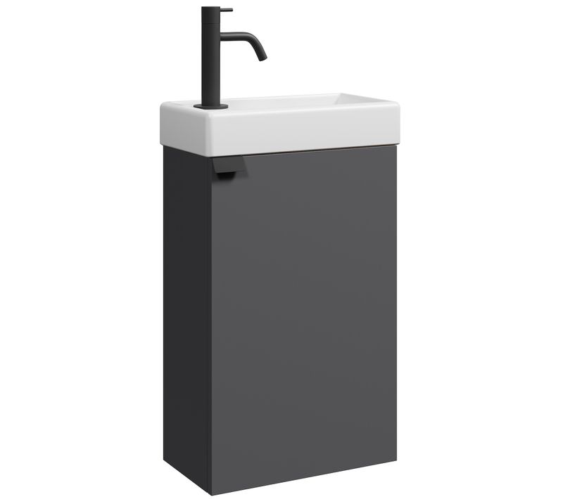 Meuble Lave Mains Apollo Anthracite 40x22 Cm Meuble De Rangement Meuble D'évier