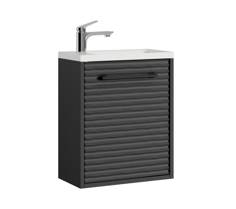 Meuble De Salle De Bain Etna Noir Matt 40x22 Cm Meuble De Rangement Meuble De Lavabo