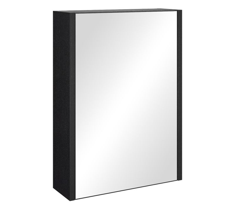 Armoire De Salle De Bain Cuba 40 X 13 X 55 Cm   Noir Matt   Salle De Bains De L'armoire Miroir