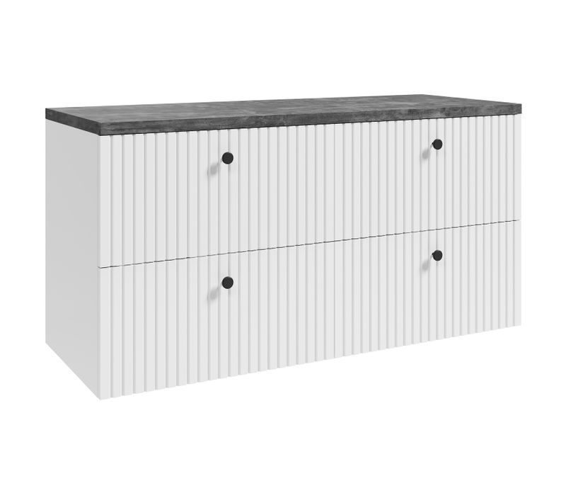 Meuble Sous Vasque Saros 120 Cm   Blanc   Avec Plan De Toilette
