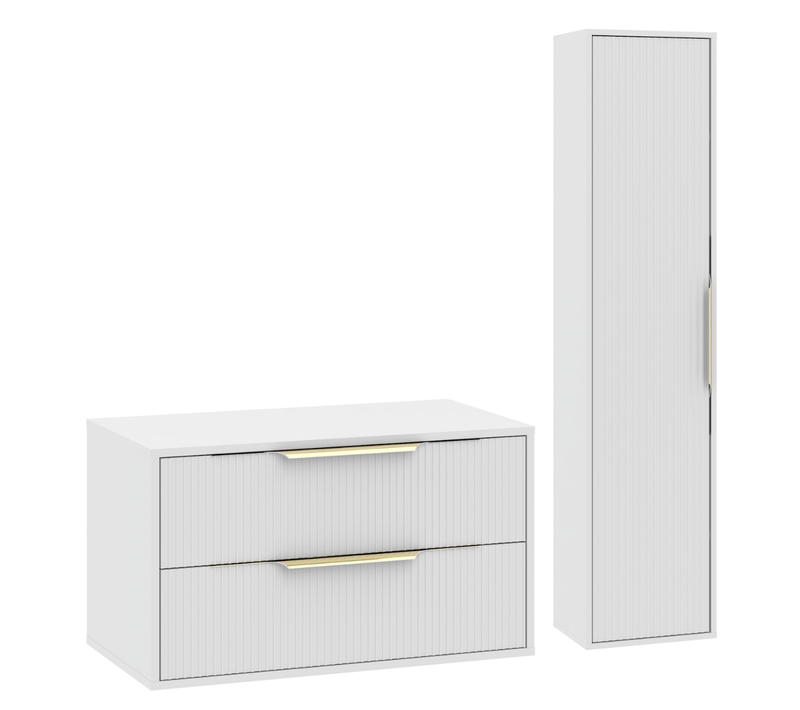 Meuble Sous Vasque Rimini 80 Cm   Blanc    Meuble De Salle De Bain Avec Colonne