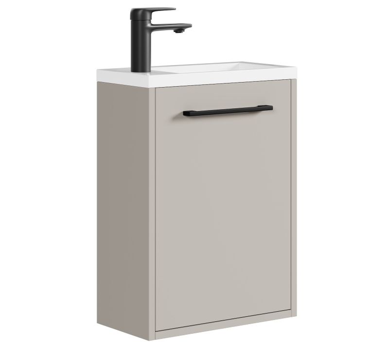 Meuble Lave Mains Florence 40 X 22 Cm   Cashmere   Meuble Sous Vasque Avec Fermeture Douce
