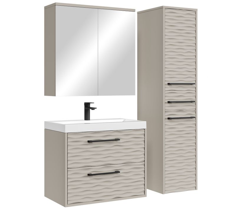 Meuble De Salle De Bain Etna 60 Cm Lavabo   Cashmere   Armoire De Rangement Meuble Lavabo Evier