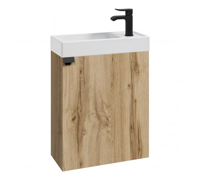 Meuble De Salle De Bain Keno 50 X 23 Cm – Chêne – Meuble Lavabo Avec Vasque