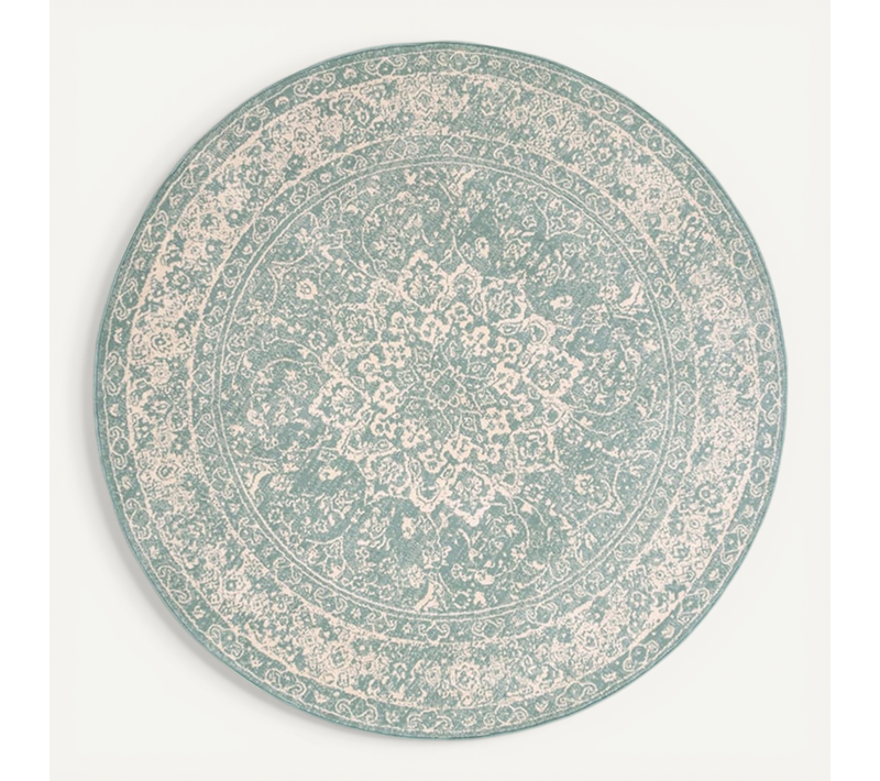 Tapis Rond Vintage - Wonder Oriental Vert - Rond - D. 120 Cm