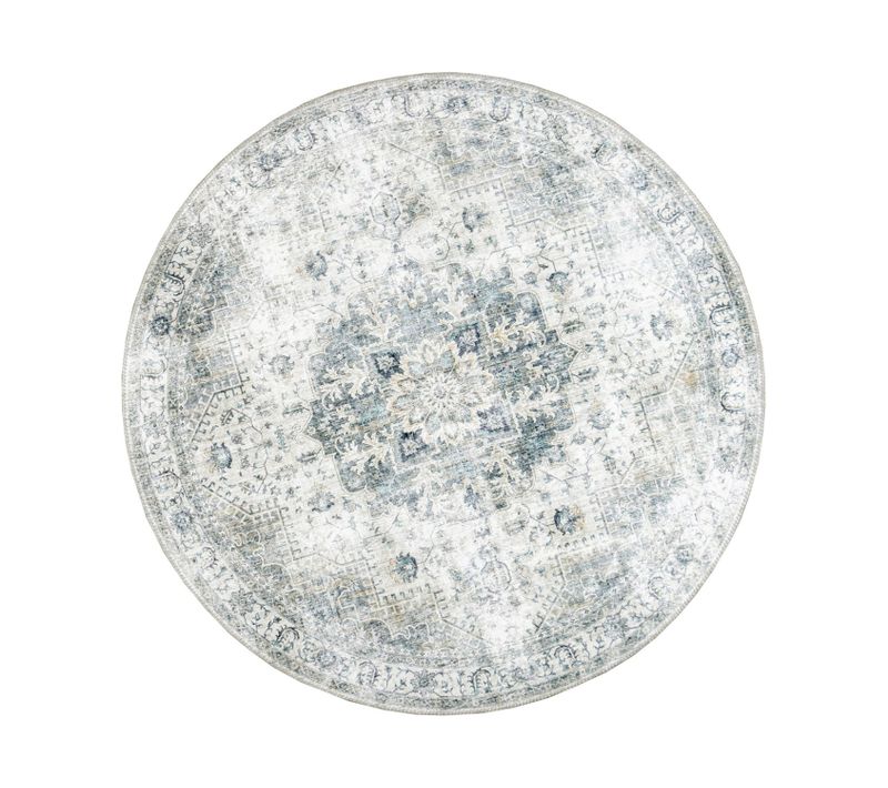 Tapis Rond Vintage - Lago Gris - Rond - D. 160 Cm