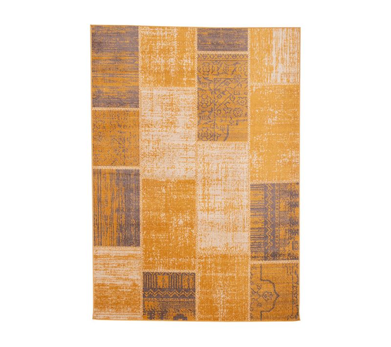 Tapis Patchwork - Spring Jaune Ocre/taupe - Rectangle - 160x230 Cm