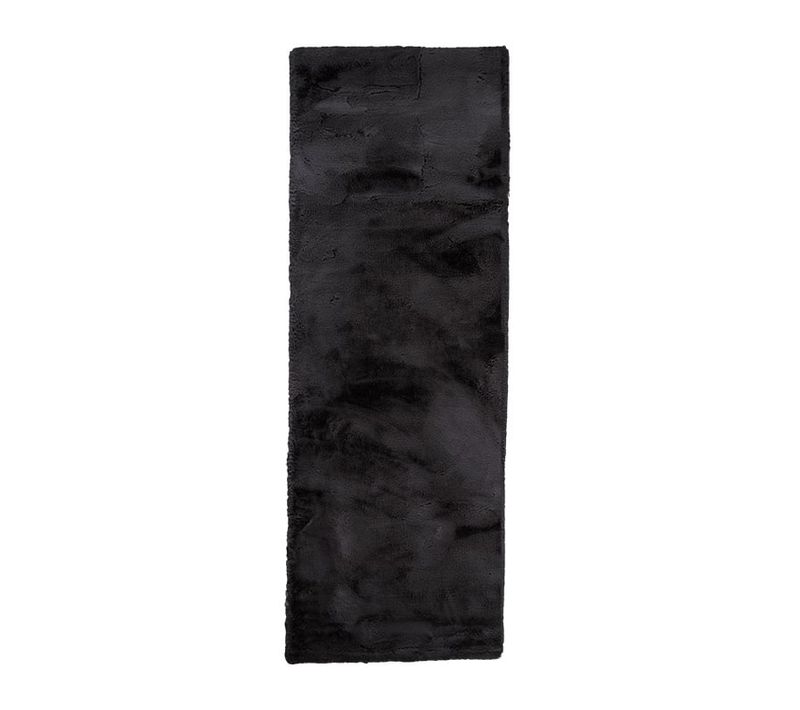 Tapis De Couloir Doux à Poils Longs - Comfy Supreme Noir - Rectangle - 80x180 Cm
