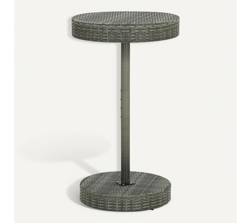 Table De Jardin Gris 60,5x106 Cm Résine Tressée
