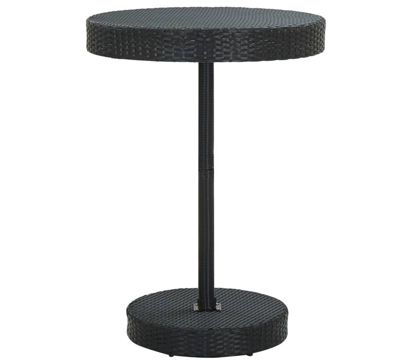 Table De Jardin Noir 75,5x106 Cm Résine Tressée