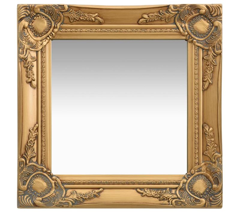 Miroir Mural Style Baroque 40x40 Cm Doré