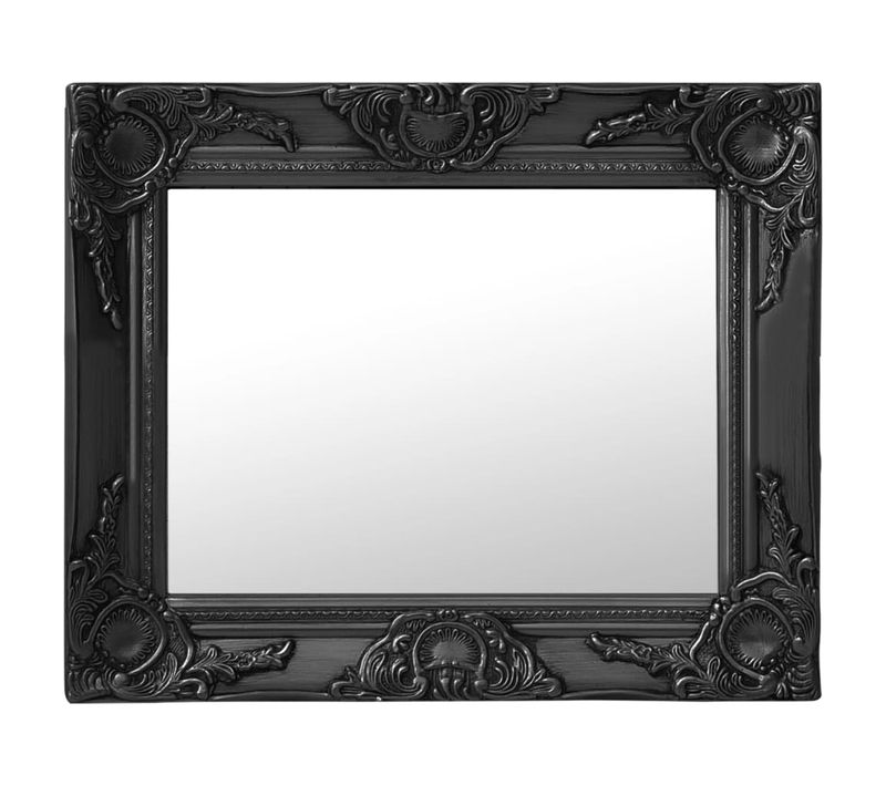Miroir Mural Style Baroque 50x40 Cm Noir