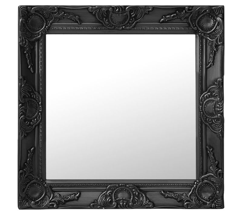 Miroir Mural Style Baroque 50x50 Cm Noir