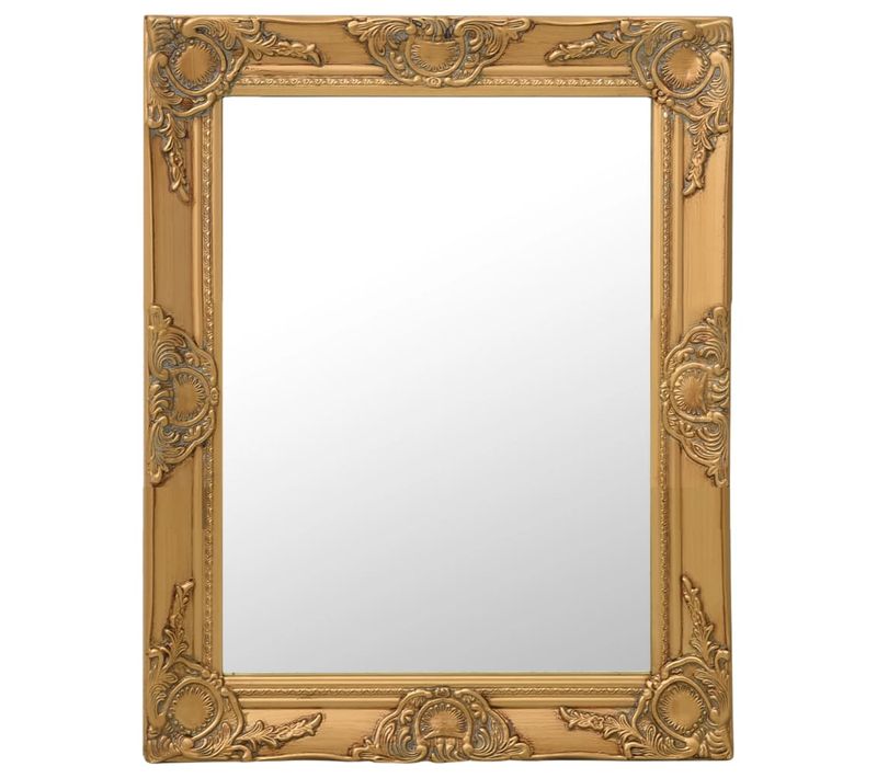 Miroir Mural Style Baroque 50x60 Cm Doré
