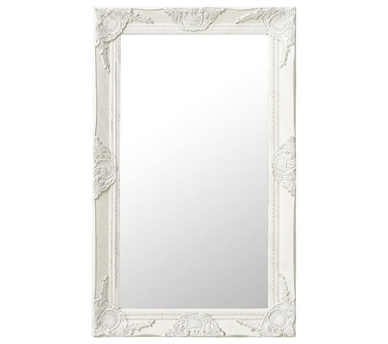 Miroir Mural Style Baroque 50x80 Cm Blanc