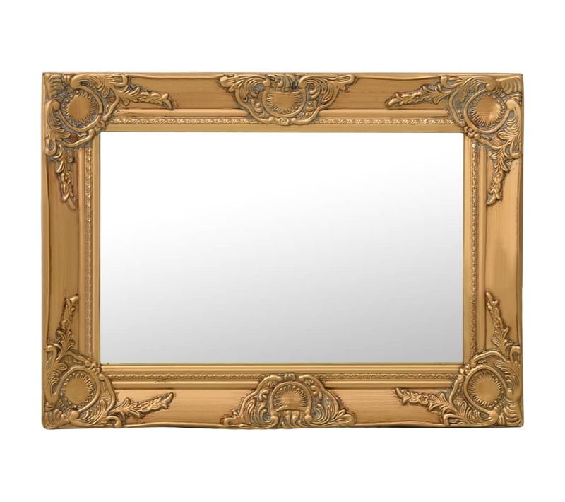 Miroir Mural Style Baroque 60x40 Cm Doré