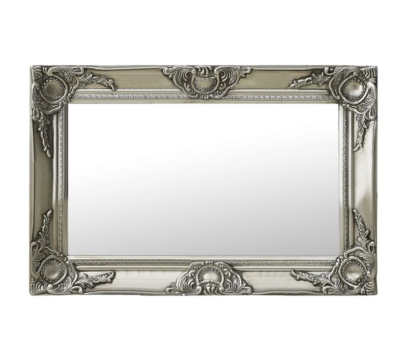 Miroir Mural Style Baroque 60x40 Cm Argenté