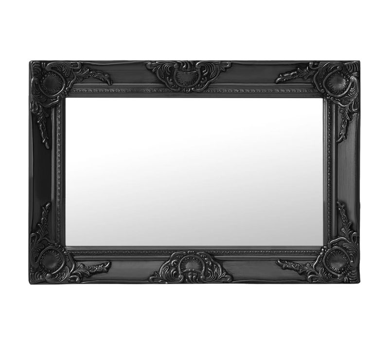 Miroir Mural Style Baroque 60x40 Cm Noir