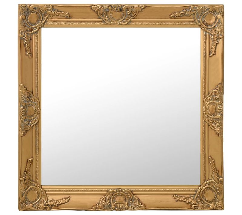 Miroir Mural Style Baroque 60x60 Cm Doré