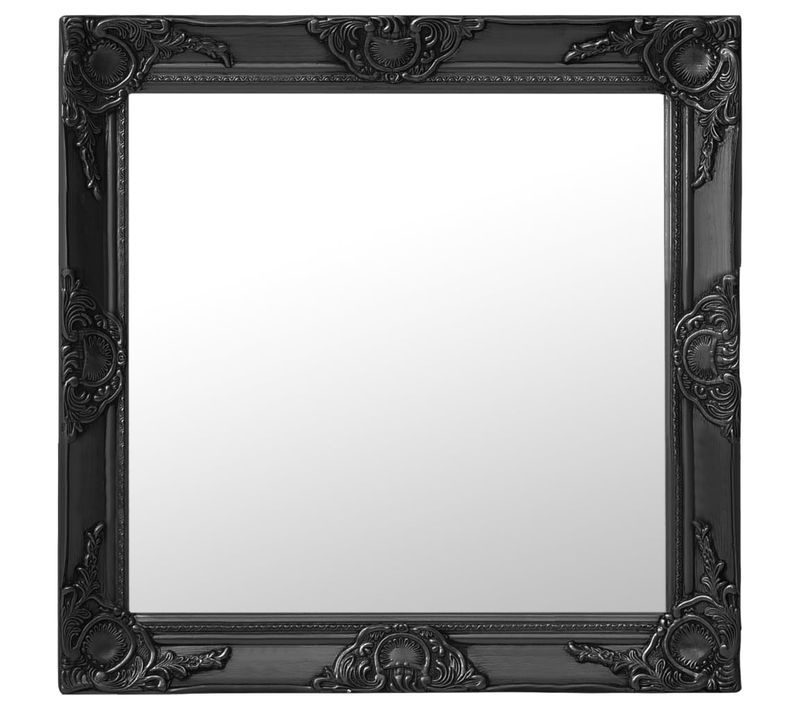 Miroir Mural Style Baroque 60x60 Cm Noir