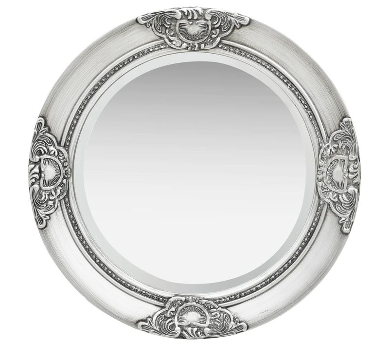 Miroir Mural Style Baroque 50 Cm Argenté