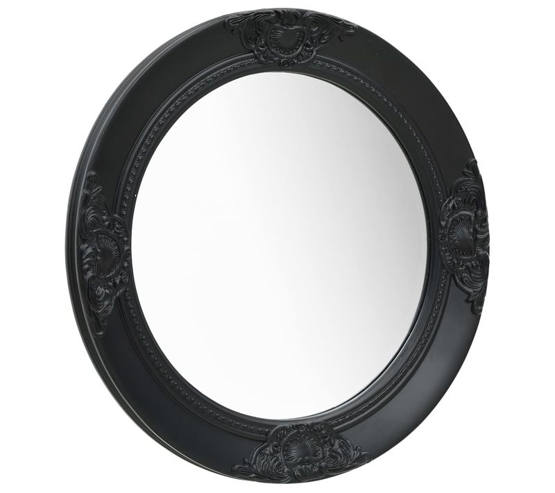 Miroir Mural Style Baroque 50 Cm Noir
