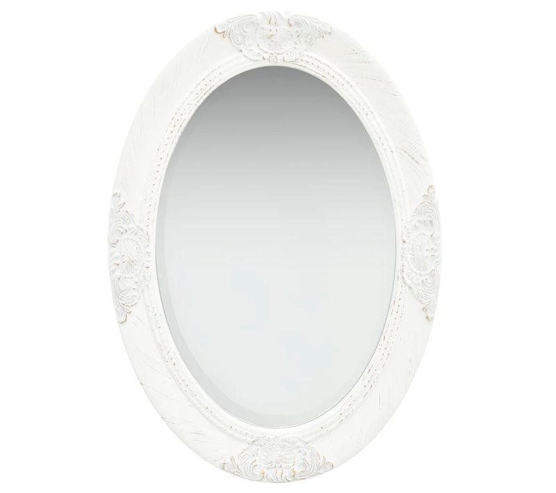 Miroir Mural Style Baroque 50x70 Cm Blanc
