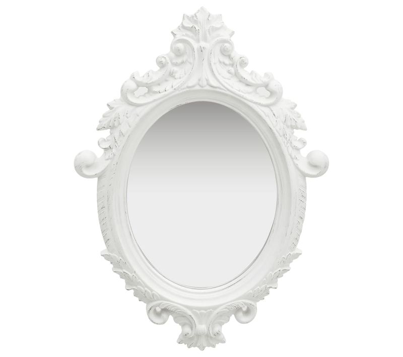 Miroir Mural Style Château 56x76 Cm Blanc