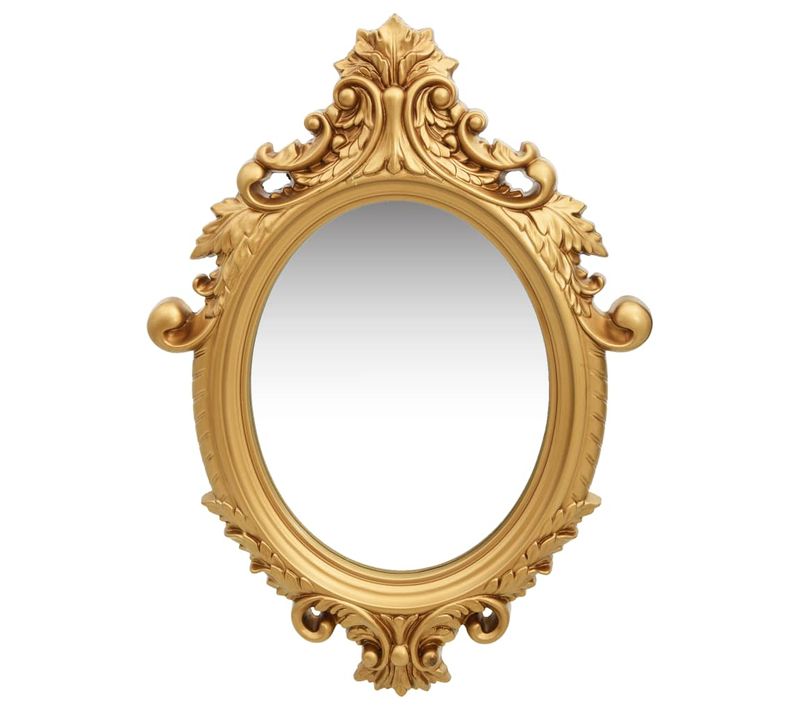 Miroir Mural Style Château 56x76 Cm Doré