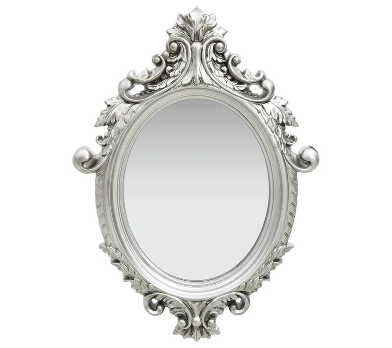 Miroir Mural Style Château 56x76 Cm Argenté