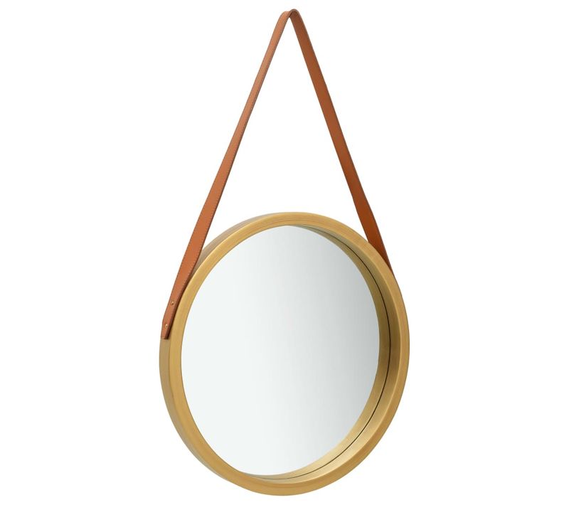 Miroir Mural Avec Sangle 40 Cm Doré